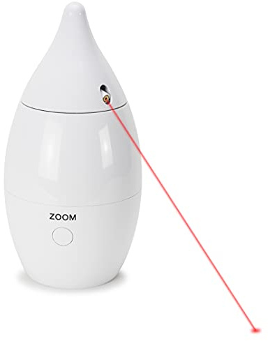 PetSafe Zoom – Juguete Automático Luz LED, Juguete Interactivo para Gatos, 2 Luces Aleatorias Que Giran 360 Grados, Apagado Automático, Funciona con Pilas