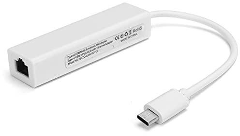ASHATA Adaptateur USB C vers Ethernet, Adaptateur Ethernet RJ45 vers Type C, Accessoire Réseau 100M de Type C vers USB 2.0 pour Win XP/7/8/pour OS X(Blanche)