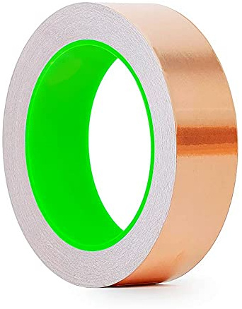 20M Copper Foil Tape Snail Slug Repellent Tape, 25mm Wide Self Adhesive Dual Conductive Slug Barrier Copper Tape for Guitar EMI Shielding, Soldering, Electrical Repair,Stained Glass & Plant Protection