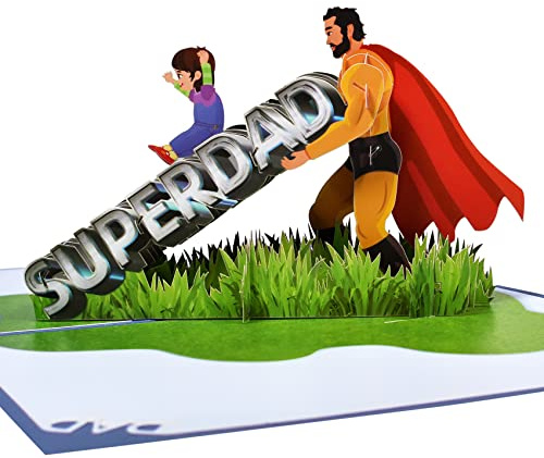 MMagic Ants Vatertag Karte - Vatertag Geschenk - Papa - Glückwunsch, Geburtstag, 3D Pop Up, Dankeskarte (Super Dad)