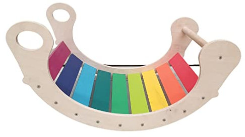 Balancín para niños y niñas. Balancín de madera. Balancín Montessori, Pikler, Waldorf. Balancín de colores. Hecho en España.