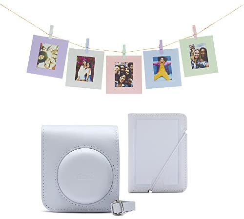 INSTAX mini 12 acessory kit, Camera case, Photo Album, Hanging Cards and pegs, Clay White