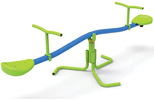 NYVI Kinderwippe NYVIKidz 360mini - Outdoor Wippe für Kinder - Metallrahmen, 360 Grad Drehung, Dämpfer unter Sitzen, Belastbarkeit 50kg pro Seite, Haltegriffe - Schaukelwippe Gartenwippe