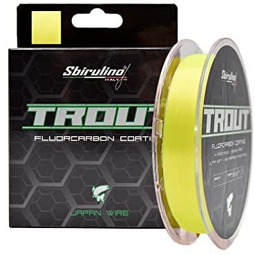 Sbirulino® Fluorocarbon-Angelschnur mit Trout Coating 150-500-1000 m, Durchmesser von 0,12 bis 0,25. Speziell für Forellen-Wettkampf.