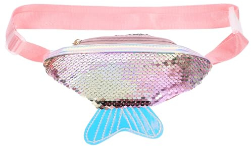 PACKOVE Damen Gürteltasche Fischschwanz Pailletten Hüfttasche Leichtes Pu Leder Mini Bauchtasche Für Sport Freizeit Reisen Mit Telefon Brieftasche Schlüsselfach