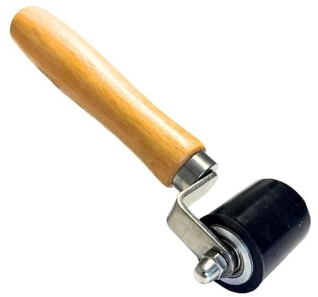 HSS Premium Andrückrolle Silikon schwarz - ergonomischer Holzgriff & Kugellager für Häufig-Verarbeiter/innen