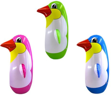 NUOBESTY 6Pcs Inflatable Penguin Tumbler Toys Set Pvc Kids Punching Toys for Indoor Outdoor Play Party Accessories Random Colours 8 Inch