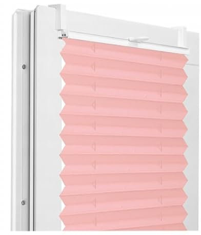 Fenster DEKOR - Plissee Klemmfix ohne Bohren Breite 40 cm x Höhe 100 cm - Fenster Plissees innen Pflaume - Faltrollo Blickdicht - Faltrollos einfach zu montieren - Blissett Rollo