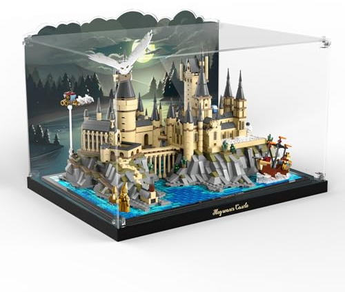 cooldac Acryl Vitrine kompatibel mit Lego 76419 Harry Potter Schloss Hogwarts Set(Nur Acryl Vitrine), Staubdicht Transparent Universal Vitrine