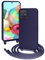 FERLAN Funda Silicona Líquida con Cuerda para Samsung Galaxy A51 5G,Carcasa Ultrafina Suave Silicona Case con Correa Colgante Ajustable Collar Correa de Cuello Cadena Cordón,Azul Oscuro