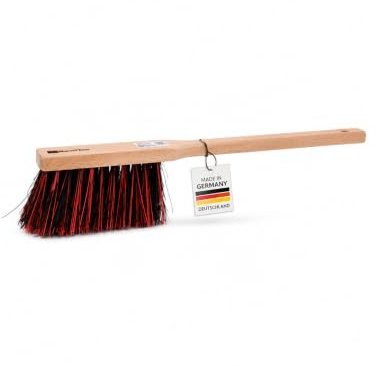 Langstiel Handfeger 43cm Lang Arenga Mix Borsten Holz Handbesen Draussen | Für feinen und groben Schmutz, Buchenholz 430mm, Für Garten, Handwerk etc.