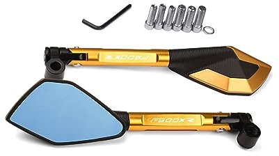 Espejos de motocicleta Espejos de extremo de barra de motocicleta Espejos de extremo de manillar de motocicleta Accesorios de espejos retrovisores azulados antideslumbrantes compatibles con B&MW F 900