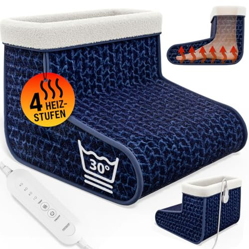 MONZANA® Calentador de pies eléctrico con temporizador 90min y 6 niveles de calor Calientapiés Azul