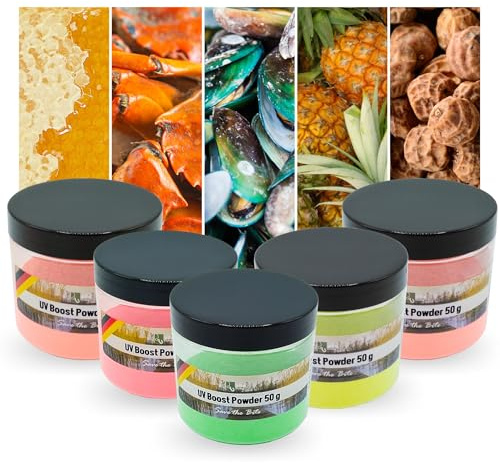 Zite Fishing UV Boost Powder - 50g Bait Dip für Karpfen-Boilies - Angel-Köder-Zubehör - Von Ananas bis Monster Crab - Boilies, Pop Ups, Mais & Mehr