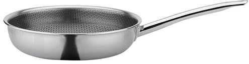 Spring Vulcano Cut Resist PURE XL Ø 28 cm, Edelstahl, Antihaftbeschichtet, 100% PFAS frei, Induktionsgeeignet, 5-lagen Mehrschichtmaterial, Kratzfest, Ofen feste Bratpfanne