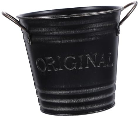 Milisten 3St Blumentopf aus Metall Vintage-Vasen Rustikaler Trockenblumeneimer Pflanzendekor Wasserkocher Bauernkrugvase Blumeneimer mit Henkel verzinkt Milchkanne Anlage