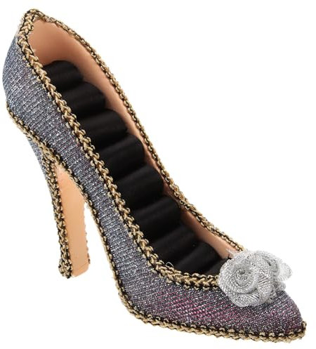 COLLBATH Eleganter Schmuckständer aus Kunstharz und Stoff Leicht zu Montieren in High Heel Form für Zuhause und Geschäft