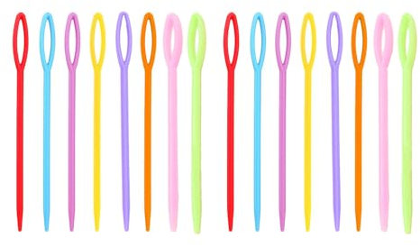 Kunststoff Nähnadeln,50 PCS Große Ösen-Stopfnadel Stopfnadel Handnähnadel Webnadeln Garnnadeln zum Nähen Basteln Nähen Sticksets für Anfänger 9CM