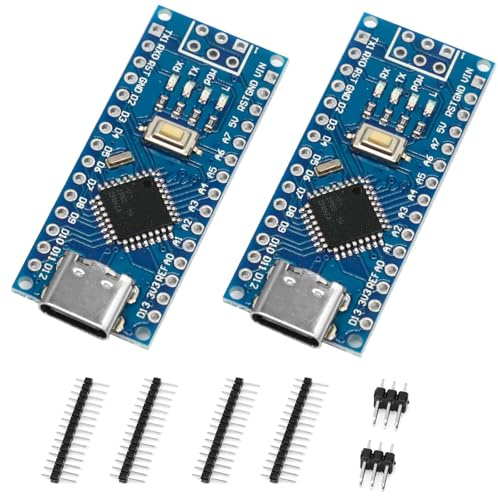 Nano Entwicklungsplatine mit 328P Chip Binghe 2 Stücke Nano Entwicklungsplatine mit Chip 328P Type-C Stecker 5V 16M Mainboards lötfrei Kompatibel mit Arduino Nano