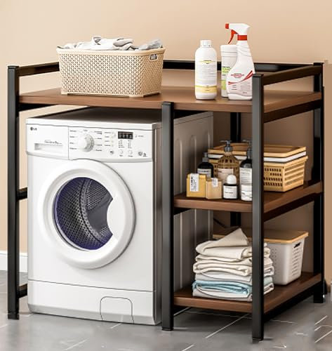 Genérico Estante de Almacenamiento de Metal para Lavadora, práctico Estante de Almacenamiento para Lavadora y Secadora, Multifuncional, para Ahorrar Espacio en el hogar, Adecuado para balcón, Cocina