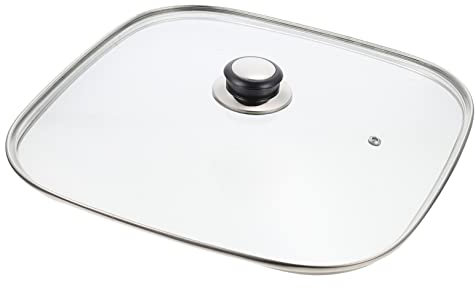 MAGICLULU Tapa De Olla De Vidrio Cuadrada 30 Cm Perilla Redonda, Accesorio Resistente Para Utensilios De Cocina, Adecuado Para Uso Doméstico y Profesional
