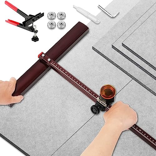 Cortadora profesional de azulejos de cerámica con cortador manual de vidrio, alicates de azulejos y 4 ruedas de cuchillo de corte de aleación