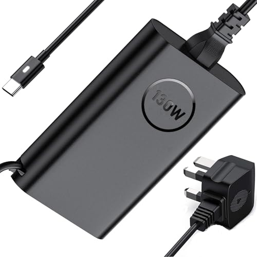 130W USB C Laptop Charger for Dell XPS 17 9700 9710 15 9500 9510 9520 9575 2in1 Precision 5550 5560 5570 3470 3560 3570 3561 3550 5530 2in1 Latitude 5520 5530 7410 7310 7210 9410 9510 Power Cord