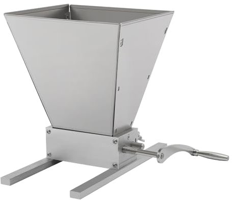Mulino elettrico per cereali con imbuto, multifunzione a 2 rulli Frantoio manuale mulino per grano ingranaggi mulino per orzo frantoio di malto manuale frantoio di malto con imbuto