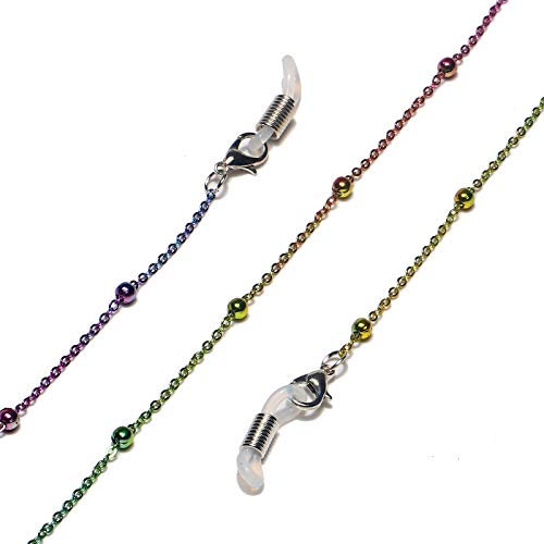 AAIXXIZAO Brillenkette Bunte Brillenketten-Clip-Perlenkette Modische rutschfeste Brillenketten-Clip-Perle