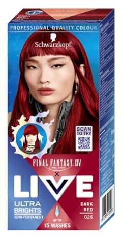 Schwarzkopf LIVE 026 dark red semi-permanent hair color pack of 3
