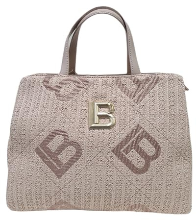 Laura Biagiotti Borsa Donna in Paglia Intrecciata, Dimensioni 31x25x14 cm, 3 Scomparti, con Tracolla Removibile Linea JULIE Art: LB25S-110-1 (ROSA CIPRIA)