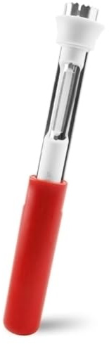 BRIOTA Easy Peelers, 2-in-1 Apple Corer and Peeler, Stainless Steel Fruit Corer Remover, Peelers for Kitchen, Suitable for Apples, Potatoes, Vegetables (Red)