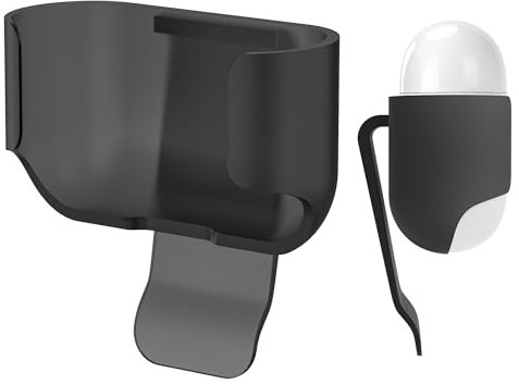 Geekria Funda de policarbonato ultraligera para auriculares con clip para cinturón compatible con Apple AirPods 4, carcasa rígida para senderismo, actividades al aire libre, fijación ajustada (negro