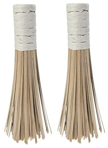 HOLIDYOYO 2pcs Bamboo Pot Brush Hearth Cleaning Brush Natural Old-Fashioned Kitchen Scrub for Stove and Wok Cleaning