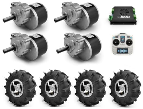 Kit di conversione del motore per frutteto da giardino, carrello tosaerba elettrico, fai da te 4WD, ruota da 10 pollici, attrezzi agricoli, 1000 W (Agricultural tire, 24V250W Max Speed 4kph)