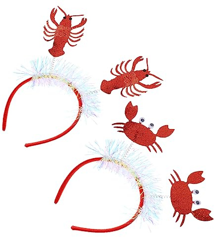Healeved 2 Stück Krabben Haarband Party Kopfschmuck für Unterwasser Kostüm Damen Leicht und Bequem für Kostümparty und Feier