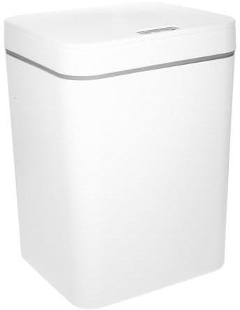 Parliky Cubo De Basura Inteligente Hogar Sensor Automático 16 Litros Carga Usb Rápida Sin Contacto Blanco Hermético Para Cocina y Oficina