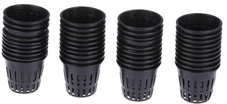 VINTORKY 80 pièces Pots de Pépinière Filet pour Culture Hydroponique Seaux sans Terre Plastique Noir Paniers de Jardin et Respirants pour Plantes et Fleurs Réutilisable
