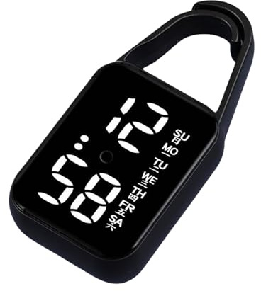 Fryzzolum Men Women Digital Clip Watch Clock Keychain with Night Glow for Test Home Office Outdoor Use Led Touch Watch