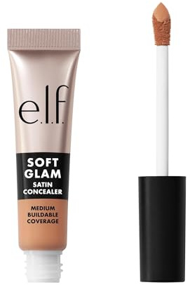 e.l.f. Soft Glam Satin Concealer, correttore a copertura media per imperfezioni e occhiaie, non si deposita nelle pieghe, a lunga tenuta, prodotto vegano e non testato sugli animali, 35 Medium Cool