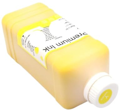 CbErFVK 1 Encre à solvant écologique de 1000 ML Compatible avec Les modèles d'imprimante Roland Mimaki Mutoh DX5 DX6 DX7 XP600 TX800 4720 I3200 5113 tête d'impression à Jet d'encre extérieure(Yellow)