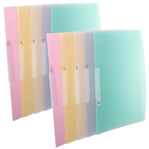 ROMISBABA Cartelle Portadocumenti in Plastica con Clip Oscillante Copertine per Report con Apertura Laterale Organizer Portatile Pieghevole per Ufficio e Scuola Set da 10 Pezzi Colorati