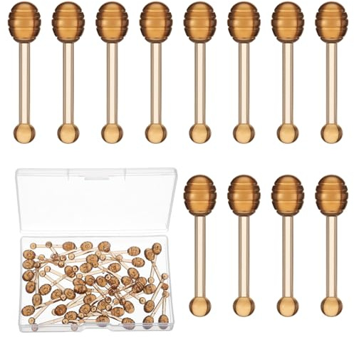 40 Pcs Lip Balm Applicators Stick Mini Honey Stick Lip Applicator with Small Box Plastics LipBrush for Lipstick LipGloss LipMask
