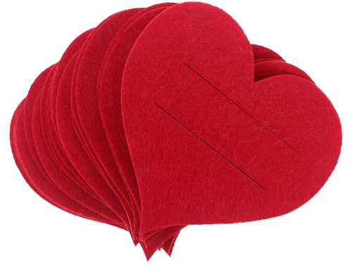 GARVALON Sacchetti Portaposate a Forma di Cuore in Feltro Rosso, Set da 20 Pezzi, Tasche per Posate Matrimonio e Cena di San , Decorazione Tavola Romantica Morbida e Resistente