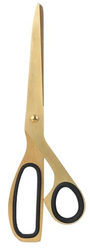 Adfaga Tijeras doradas de acero inoxidable, herramienta de corte decorativa moderna y elegante para el hogar y la oficina, tijeras chapadas en oro negro, diseño único, juego de 1