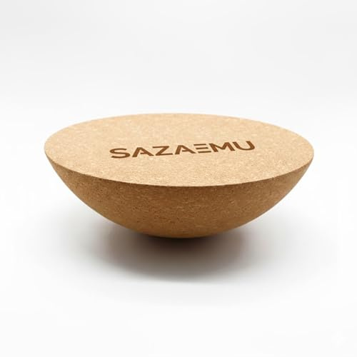 SAZAEMU Balance Board Kork-Halbkugel 30x10 cm aus Naturkork – Für Gleichgewicht, Yoga, Reha & Fitness – Kombinierbar mit Balance Boards