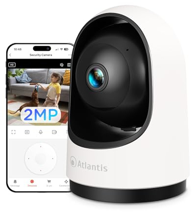 Atlantis A14-SC915 Trådlös IP-kamera 350° Motoriserad 2MP-sensor, Rörelsedetektion, Ljud 2-vägs, Nattsyn, MicroSD-kortplats, Tuya APP, Push-aviseringar