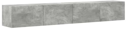 Mhdvray TV-Wandschrank 2er-Set, Hängendes Lowboard in Beton-Optik, Wandmontiertes TV-Board aus Holzwerkstoff, Schwebendes Sideboard für Wohnzimmer, 98 x 31 x 29,5 cm