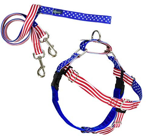 2 Hounds Design Freedom No Pull Hundegeschirr und Leine | Verstellbare sanfte bequeme Kontrolle für einfaches Gassigehen mit dem Hund | für kleine, mittelgroße und große Hunde | EarthStyle Designs |