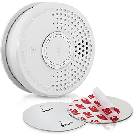 SHD by OneConcept Detecteur de Fumée, 1x Alarme Incendie Détecteur Fumée pour la Maison, Bureaux, Detecteur de Fumee de Cuisine à Capteur Optique avec Fonction Test et Silencieux, Détecteurs de Fumée